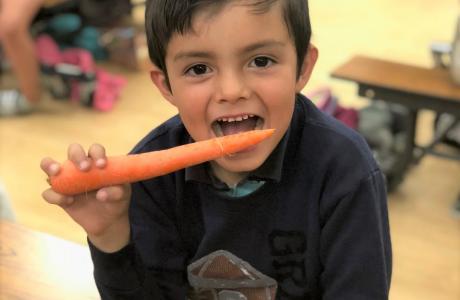 Kid with carrot