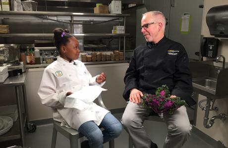 Kid Chef Pear Interviews Golden 1 Center Chef Michael Tuohy