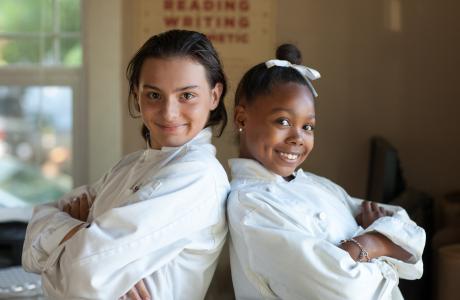 Food Literacy Students, Matthew & Pear