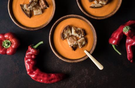 Roasted Red Pepper Sweet Potato Soup