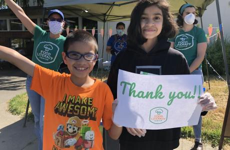 Kids with thank you sign