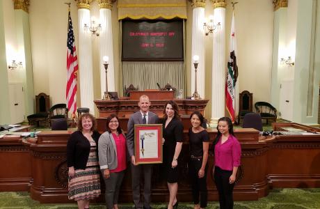 Assemblymember Kevin McCarty, Food Literacy Staff & Board Member Nicole Rogers