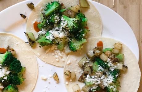 Broccoli potato taco