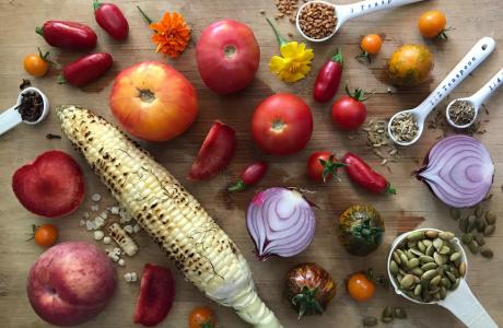 Spiced Corn & Plum Prana Salad