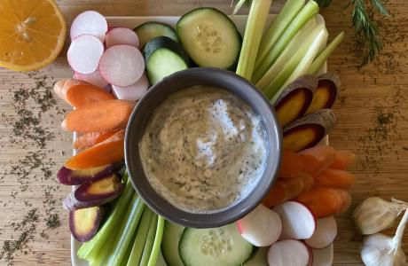 Tzatziki Sauce and veggies