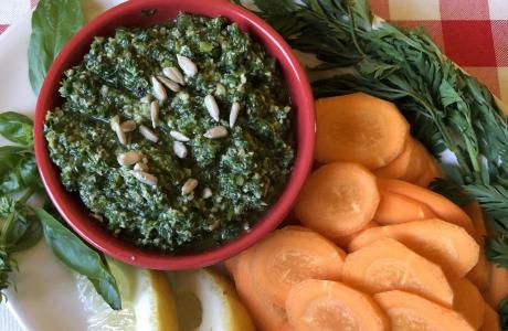 Carrot Top Pesto