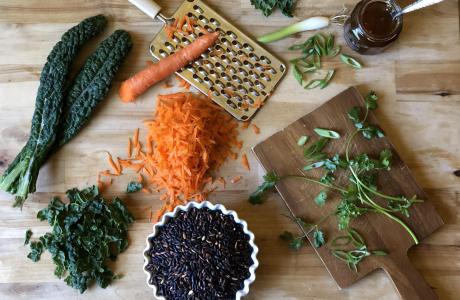 Brown Rice & Kale Salad Ingredients