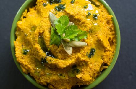 Spicy Roasted Carrot "Hummus" Veggie Dip