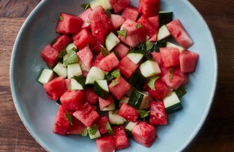 Minted Watermelon Cucumber Salad