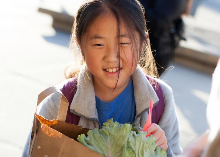 Girl with veggies