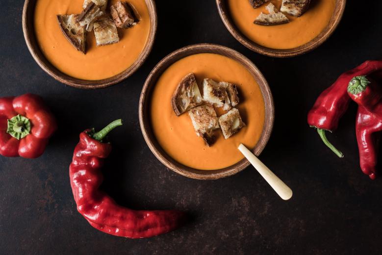Roasted Red Pepper Sweet Potato Soup
