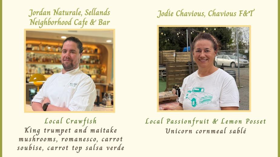 Chef graphic with menu