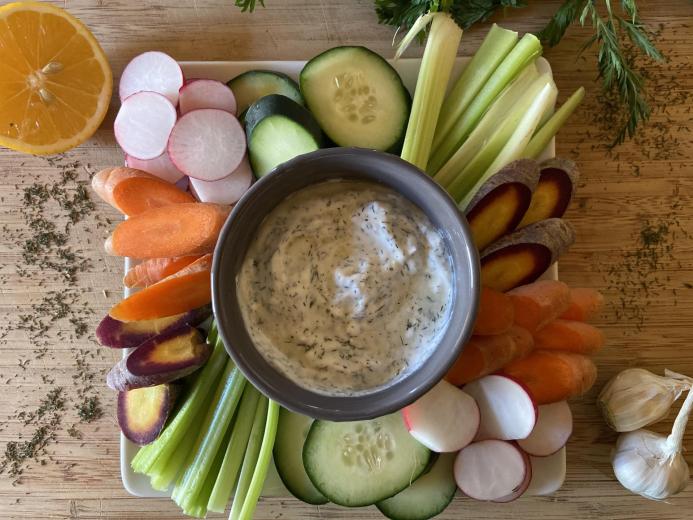 Tzatziki Sauce and veggies