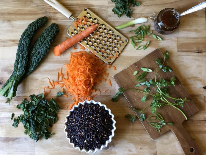 Brown Rice & Kale Salad Ingredients