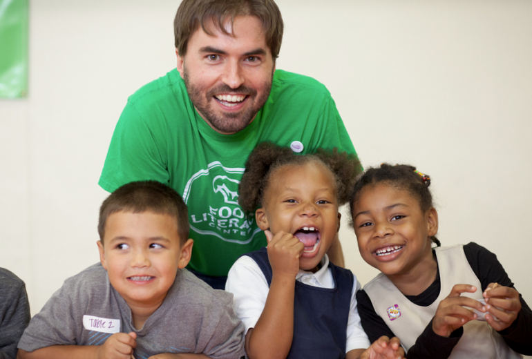 Jesse Crowder with Food Literacy Students