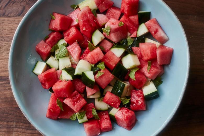 Minted Watermelon Cucumber Salad