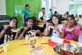 Group photo of students in cooking classroom
