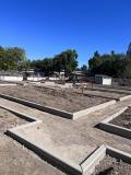 Side view of garden beds